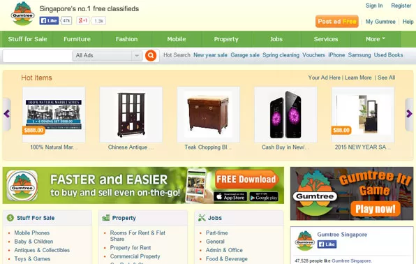 Gumtree Singapore Website