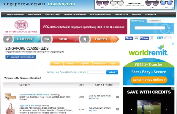 Singapore Expats Classifieds Website